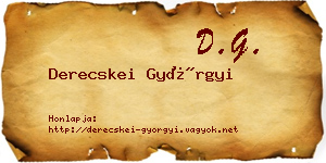 Derecskei Györgyi névjegykártya